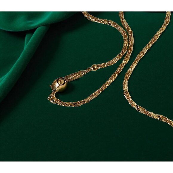 Vintage Womens Napier 28" Twisted Rope Style Gold Tone Necklace - Picture 1 of 9